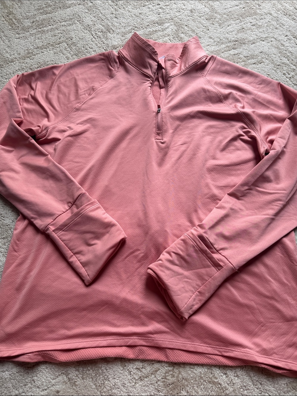 Athleta Women’s Pink Long-Sleeve Quarter-Zip Performance Top